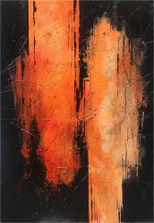 Abstract Art With The Striking Hues Of Orange And Black
